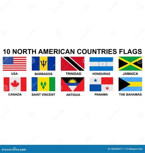 Flags Of North American Countries Icon Vector Design Symbol Of Country