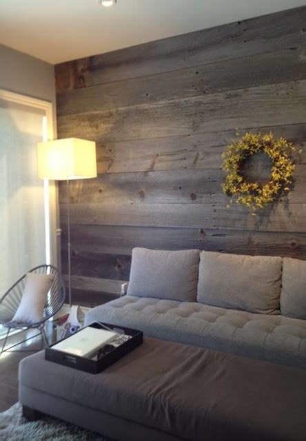 Barn Board Feature Walls Farmhouse Living Room Toronto By