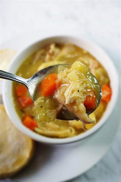 Delicious homemade chicken and dumplings, the ultimate comfort food! Chicken and Dumpling Soup Recipe - Bowl Me Over