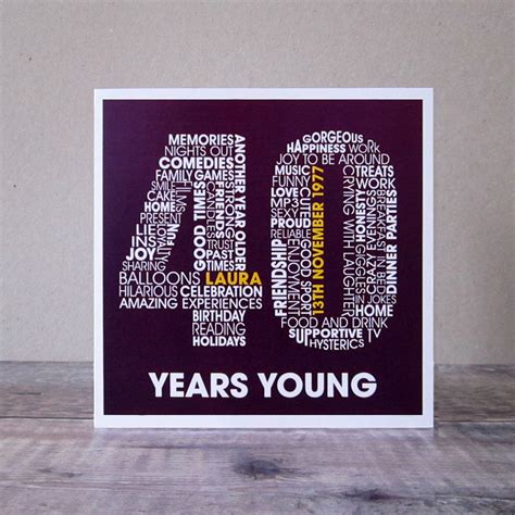Personalised 40th Birthday Card By Mrs L Cards