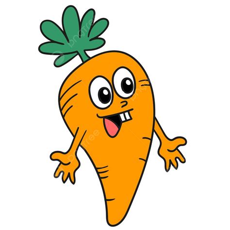 Carrot With A Laughing Cartoon Face Mascot Cute Icon Vector Mascot