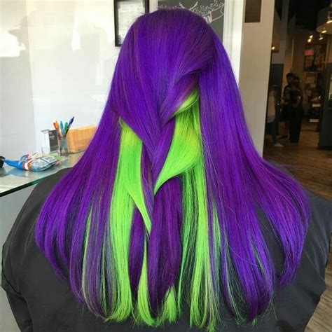 pin by denell sadler on hurr neon green hair hair color purple hair dye colors