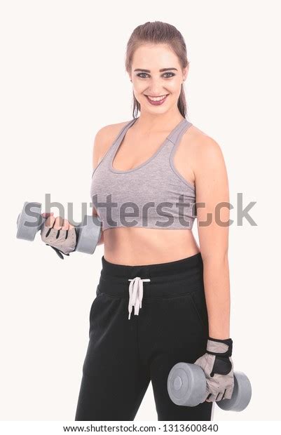Fitness Model Posing Depicting Exercise Healthy Stock Photo 1313600840