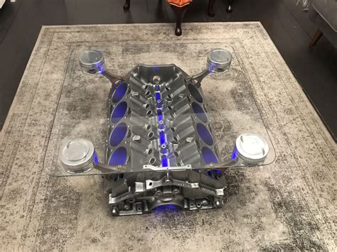 V8 Engine Block Table Car Part Furniture Automotive Decor Car Parts