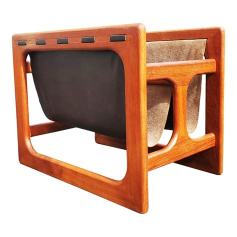 A Danish Mid Century Modern Teak Wood Magazine Rack Chairish