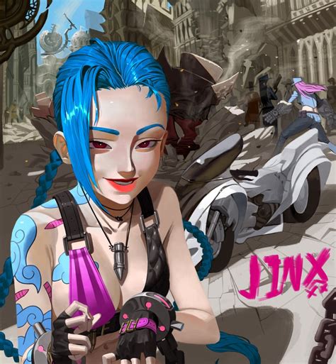 Jinx Caitlyn And Vi League Of Legends Drawn By Hyeonjong8 Betabooru
