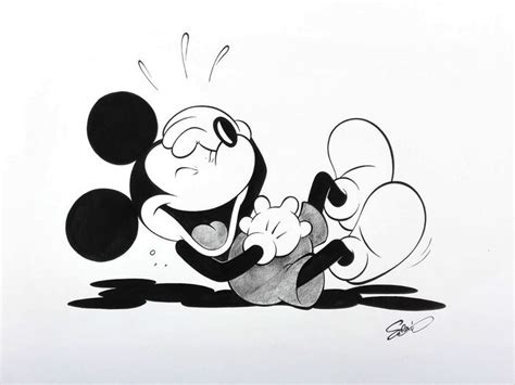 Garrido Sergio Original Drawing Mickey Mouse Laughing Catawiki