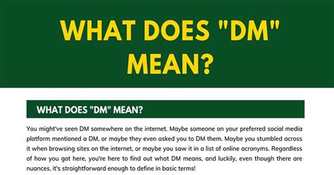 What Does Dms Mean In Slang Meaningkosh