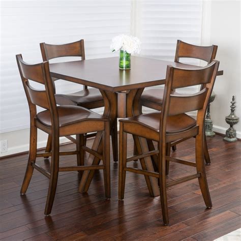 Shop Tehama 5 Piece Square Counter Height Wood Dining Set By