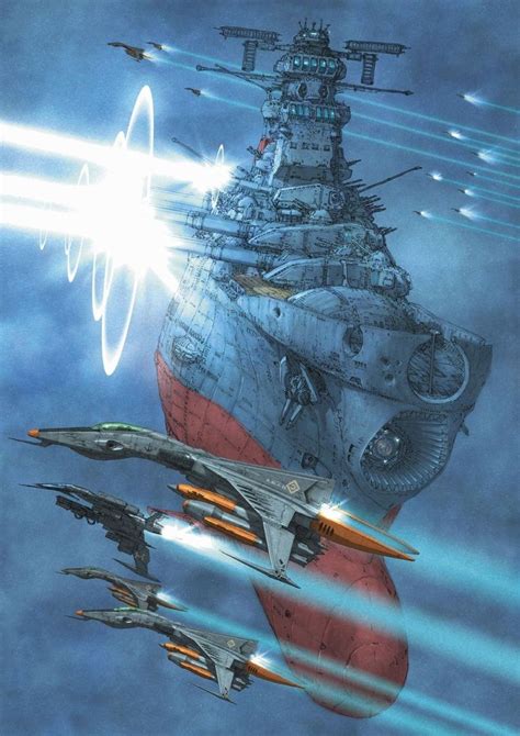 Pin By Cary Nakama On Sci Fi Art Space Battleship Battleship Yamato Battleship