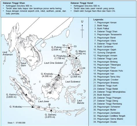 Bentang Alam, Sumber Daya Alam dan Kondisi Fisik Peta Asia Tenggara - Berpendidikan.Com