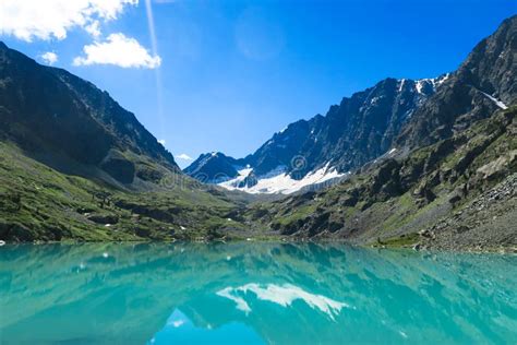 Turquoise Kuyguk Lake Picturesque Blue Mountain Lake Altai Mountains