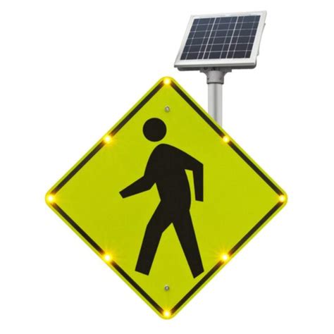 Tapco W11 2 Blinkersign Diamond Solar Pedestrian Crossing Sign With 8