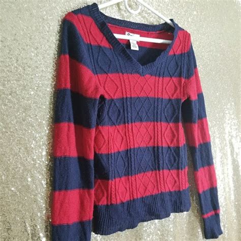So Sweaters Striped Vneck Sweater By So Clothing Poshmark