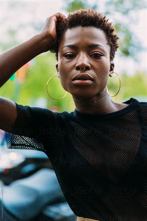 Stunning Black Woman Portrait By Stocksy Contributor Ohlamour Studio