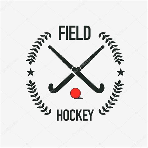 Field Hockey Team Logo Vector Sport Club Badge With Two Sticks And