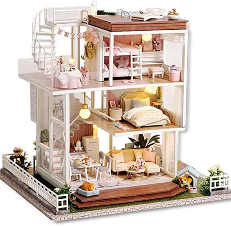 Cutebee Dollhouse Miniature With Furniture Diy Wooden Dollhouse Kit
