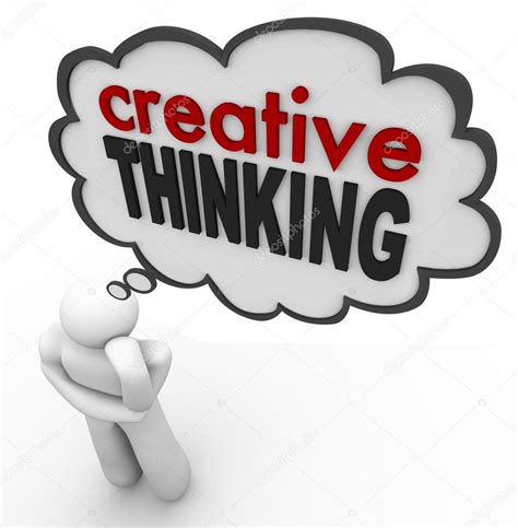 Creative Thinking Person Thought Bubble Brainstorm Idea — Stock Photo