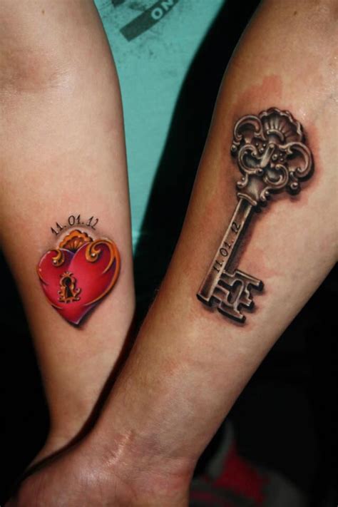 #tattoos #girlygirltattoos #couple tattoos #quote tattoos #flash art. Key to my heart couples tattoo | Tattoos | Pinterest