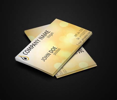 Free Vectors Shiny Yellow Business Card Business Cards