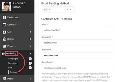 Marketing Email Sending Settings Suitedash Help Documentation