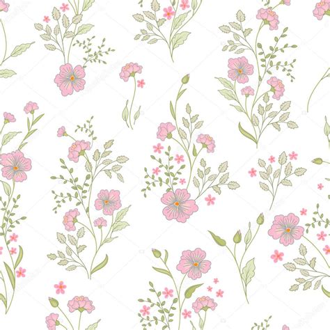 Small Flower Pattern Vintage Floral Seamless Background Delicate Blue