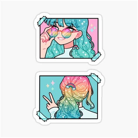 Rainbow Girls Sticker By Freshbobatae In 2021 Cute Stickers
