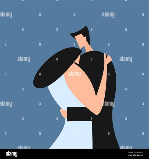 Illustration Of A Romancing Couple Hugging Together Stock Vector Image And Art Alamy