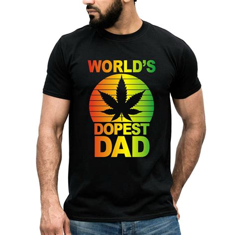 Weed Worlds Dopest Dad Funny Fathers Day T T Shirt Etsy