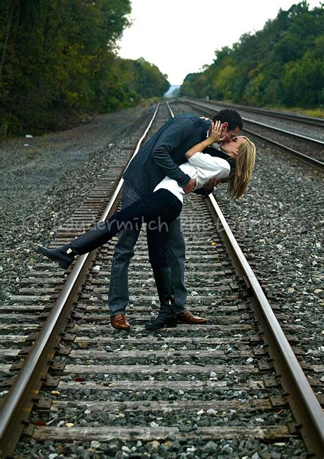 Engaged Couples Photography Engagement Pictures Trains Train