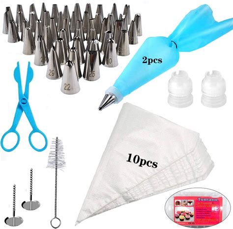 Tumtanm Cake Decorating Tools 67 Pcs Includes Piping Nozzles And Pastry Bags Diy Cupcake