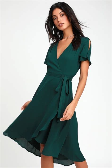 Emerald Green Wrap Dress Vlrengbr