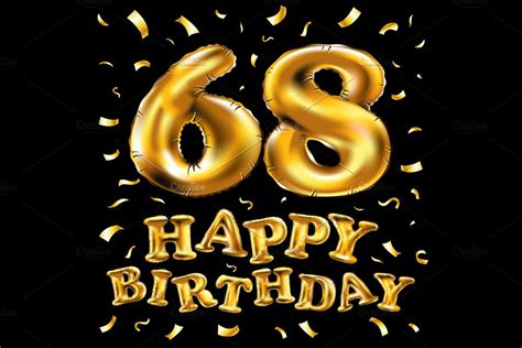 Happy Birthday 68 Balloons Gold Creative Daddy