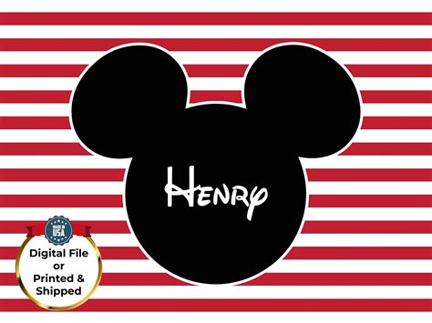 Mickey Mouse Inspired Personalized Birthday Party Backdrop Mickey