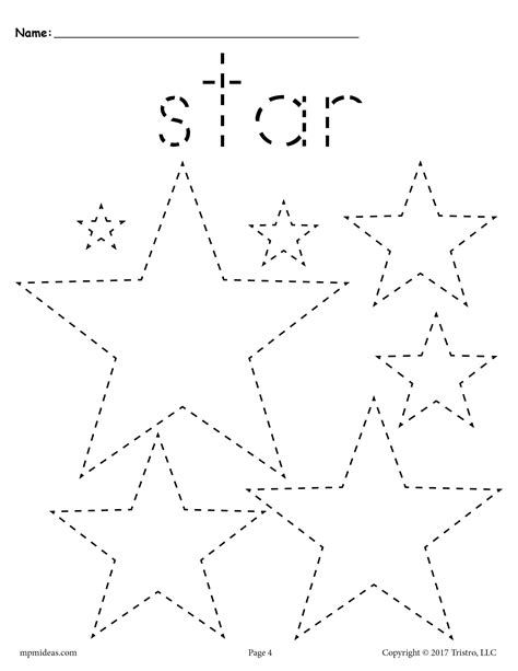 This Star Tracing Worksheet Includes Multiple Stars For Your