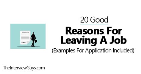20 Good Reasons For Leaving A Job Examples For Application Included
