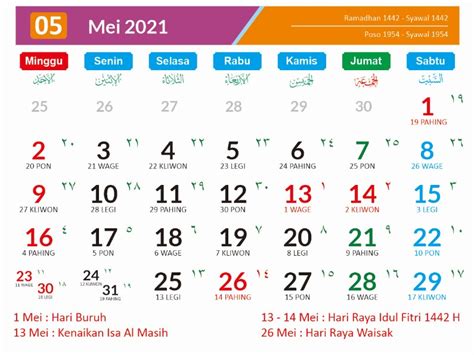 Featured image of post Kalender Hijriyah Mei 2021 - Pada kalender penanggalan hijriyah (islam), awal tahun masehi tanggal 1 januari 2021 di mulai pada 17 jumadil awal tahun 1442 hijriyah.