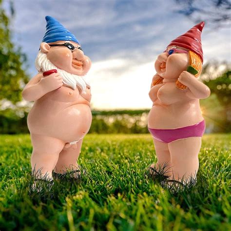 15cm Funny Outdoor Resin Naked Garden Gnome Statue Naughty Garden