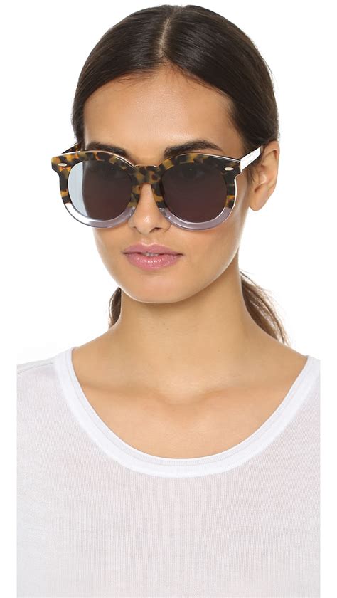 Lyst Karen Walker Special Fit Super Duper Thistle Sunglasses In Brown