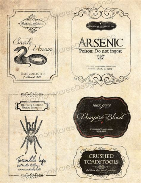 Vintage Halloween Apothecary Labels Etsy