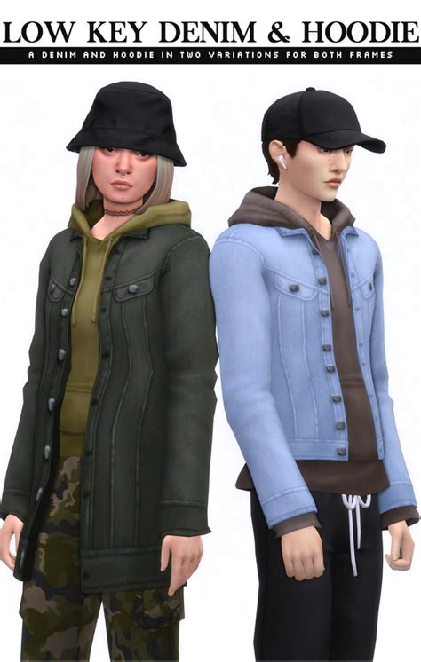 Hoodie Denim Jacket By Nucrests Nucrests On Patreon In 2020 Sims 4