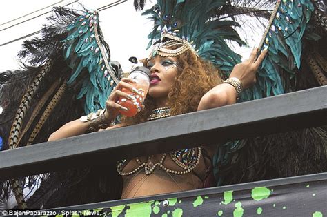 Rihanna Shows Off Her Curvy Figure As She Parties At Barbados Carnival