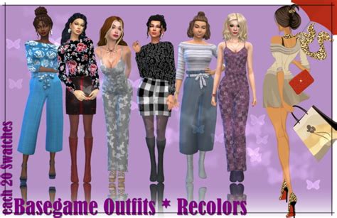 Basegame Outfit Recolors At Annetts Sims 4 Welt Sims 4 Updates
