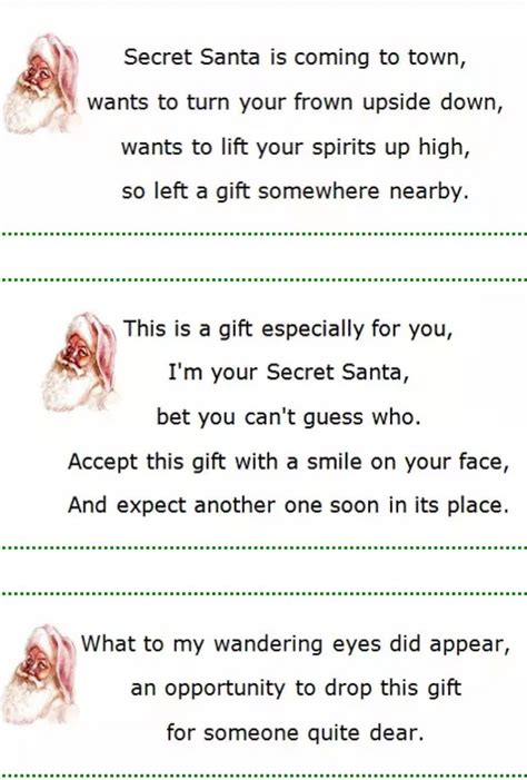 Pin By Katrina Mcintosh On Secret Santa Messages Secret Santa
