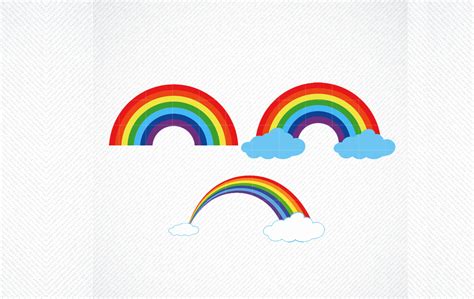 Rainbow With Clouds Graphic By Svg Den · Creative Fabrica