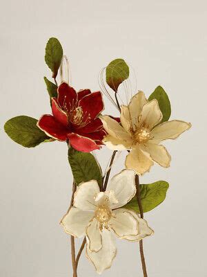3pcs Christmas Magnolia Picks Artificial Floral Xmas Tree Decoration