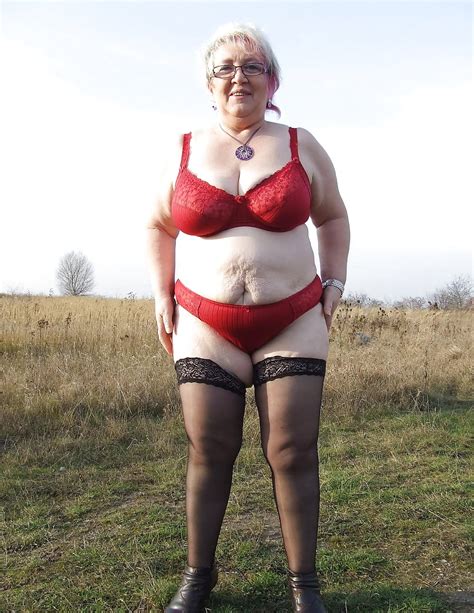 Selection Of Grannies And Matures In And Out Of Red Lingerie Photo