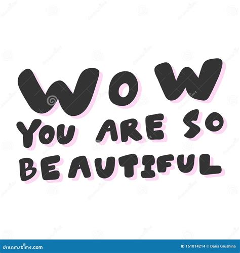 Wow You Are So Beautiful Sticker For Social Media Content Vector Hand