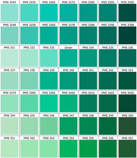 Pin By Krush Agency On Color Charts Pantone Color Chart Green Color