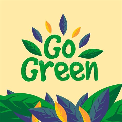 Environment Go Green Logo Icon Template Stock Vector Illustration Of